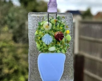 Blumenstrauß aus geschmolzenem Glas, Sonnenfänger, Muttertagsgeschenk, hübsche Blumenverzierung, hängende Verzierung, Valentinstag, Geschenk für sie