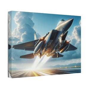 Aviation Art Canvas Print, Airplane Wall Decor, Pilot Gift, Flight Enthusiast Art, F-15 Jet Painting