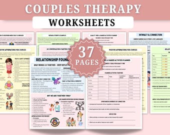 Couples Therapy Worksheets | Couples Counseling | Conflict Resolution & Problem Solving | Healthy Relationships | Communication Styles