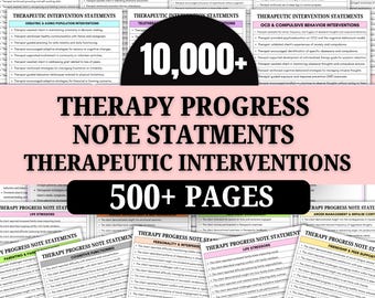 Más de 10 000 informes de progreso terapéutico e intervenciones terapéuticas / Documentación clínica / Más de 500 páginas en PDF