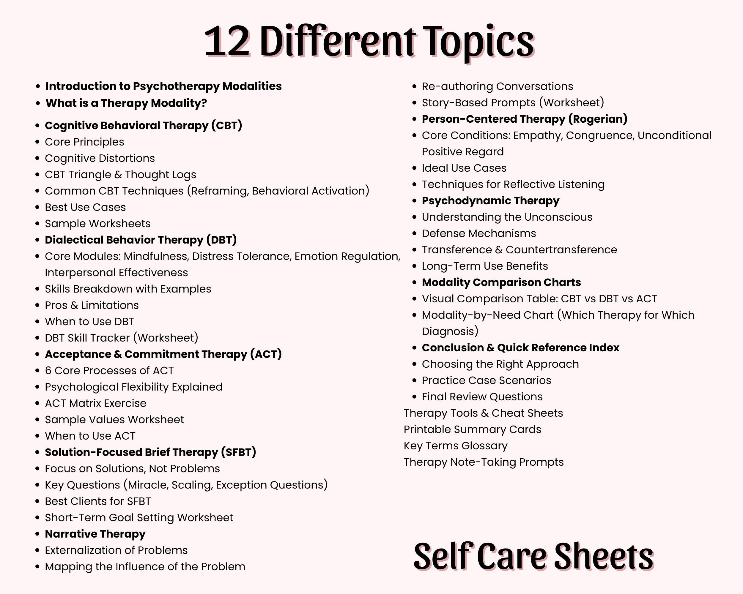 Therapeutic Modalities Explained A Visual Guide to CBT, DBT, ACT ...