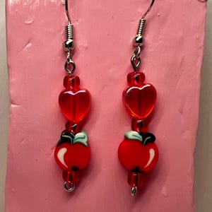 Fruit beaded dangle earrings