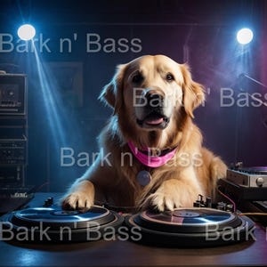 Custom Dog DJ Poster Personalized Pet DJ Art Your Dog as a DJ Customizable Dog Portrait Unique Gift for Dog Lovers