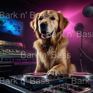 Golden Retriever DJ Poster | Dog Music Wall Art | Festival Dog Decor | DJ Dog Print | Gift for Dog Lovers & Music Fan