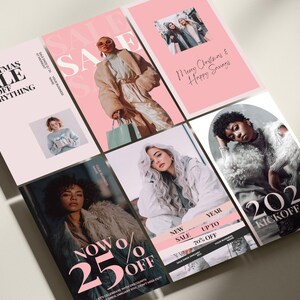 Christmas & New Year Sale Instagram Posts and Stories Canva Template for Small Business and Retail Holiday Social Media Marketing Bundle Professional Business Design Set Complete Digital Collection for Christmas Sales Campaign Customizable