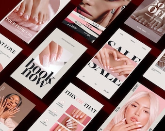 Nail Artist Instagram Post Canva Template Nail Tech Instagram Stories Nail Salon Social Media Nail Business Instagram Manicure Pedicure Spa