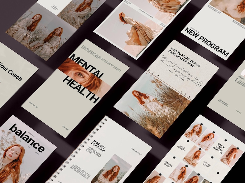 Mental Health Coach Instagram Post Canva Template Mindfulness Coach ...