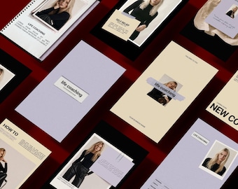 Plantilla de Canva para publicaciones de Instagram de coaching de vida, coach de negocios, historia de Instagram, coach de mentalidad, bienestar en redes sociales, coach de estilo de vida estético en Instagram