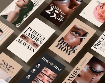 Lash Artist Instagram Post Canva Template Lash Tech Instagram Stories Lash Extensions Social Media Lash Business Instagram Template Eyelash