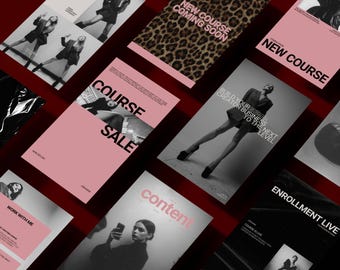 Plantilla de publicación de Instagram de Coaching en Canva Creador de cursos Creador de contenido para historias de Instagram Curso de redes sociales Influencer de moda de Instagram