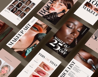 Makeup Artist Instagram Post Canva Template Make Up Instagram Stories Make Up Salon Social Media Beauty Salon Instagram MUA Business Template