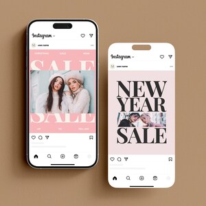 Christmas & New Year Sale Instagram Posts and Stories Canva Template for Small Business and Retail Holiday Social Media Marketing Bundle Professional Business Design Set Complete Digital Collection for Christmas Sales Campaign Customizable