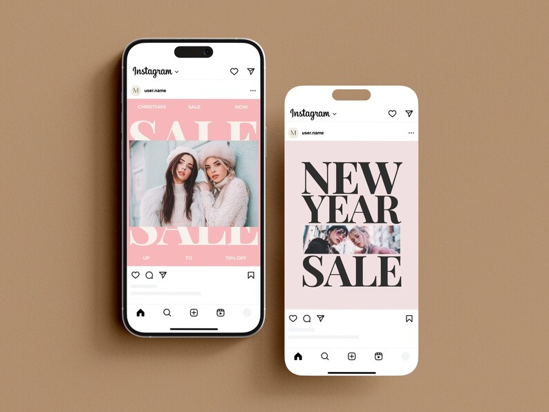 Christmas & New Year Sale Instagram Posts and Stories Canva Template for Small Business and Retail Holiday Social Media Marketing Bundle Professional Business Design Set Complete Digital Collection for Christmas Sales Campaign Customizable