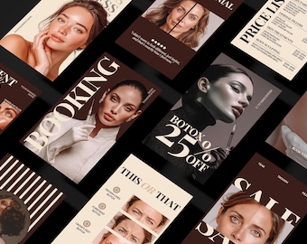 Plantilla de Canva para publicaciones de spa médico en Instagram Historia de Instagram de enfermera estética inyectora Redes sociales de spa médico Botox Rellenos Instagram Marketing de spa médico