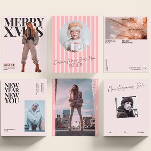 Christmas & New Year Sale Instagram Posts and Stories Canva Template for Small Business and Retail Holiday Social Media Marketing Collection Instagram Story Post Pack Professional Business Content Creator Set Complete Marketing Strategy Digital