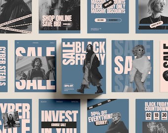 Black Friday Cyber Monday Instagram Post Template Small Business Canva Template Course Creator Sale Template Modern Template Social Media