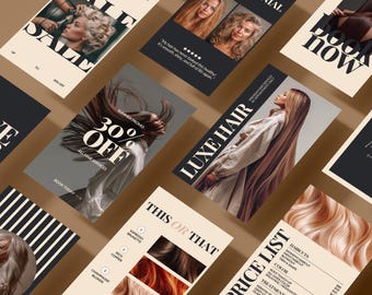 Hairdresser Instagram Post Canva Template Hair Stylist Instagram Story Hair Salon Social Media Hair Business Instagram Hair Template Booking