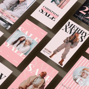 Christmas & New Year Sale Instagram Posts and Stories Canva Template for Small Business and Retail Holiday Social Media Marketing Bundle Complete Template Collection with 60 Customizable Designs for Posts and Stories