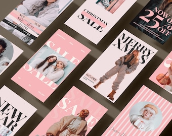 Christmas Instagram Post Canva Template New Year Sale Marketing Small Business Social Media Holiday Sale Instagram Stories Retail Promotion