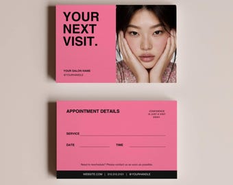 Plantilla de Canva para tarjeta de cita de salón de belleza Recordatorio de reserva de belleza Cita de pestañas Plantilla de uñas Recordatorio de cita de peluquería Esteticista