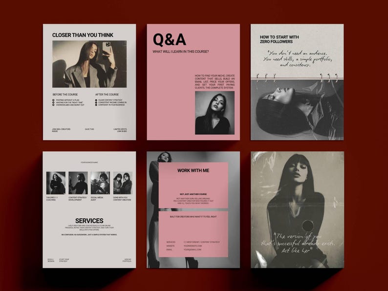Instagram story Canva template coaching course creator fashion influencer content creator Instagram post social media coaching templates course Instagram bundle editorial design influencer posts stories templates coaches entrepreneurs