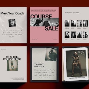 Fashion influencer Instagram Canva template coaching Instagram post course creator content creator Instagram story social media coaching templates bundle editorial design influencer course Instagram posts stories coaches entrepreneurs