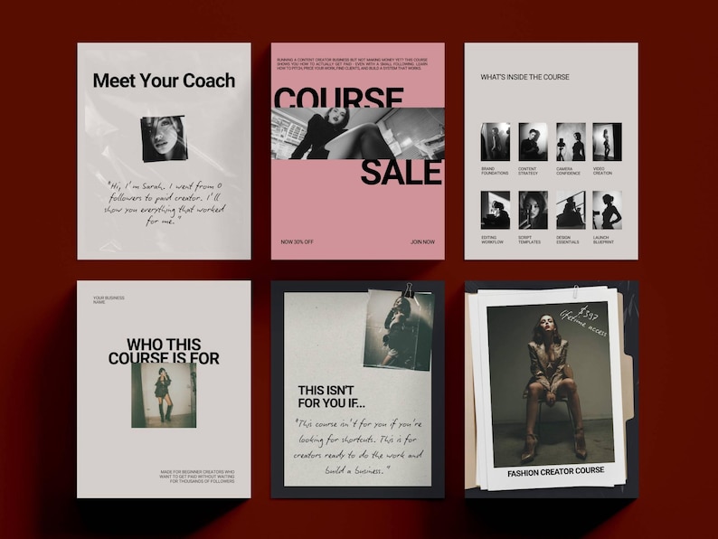 Fashion influencer Instagram Canva template coaching Instagram post course creator content creator Instagram story social media coaching templates bundle editorial design influencer course Instagram posts stories coaches entrepreneurs