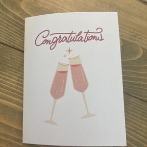 Carte de fiançailles ou de mariage, carte de félicitations avec coupes de champagne, carte-cadeau de mariage, carte-cadeau de fiançailles, carte-cadeau de fiançailles, carte-cadeau de mariage