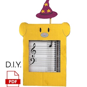 DIY Music Note Learning Tool, Dog Design (PDF)