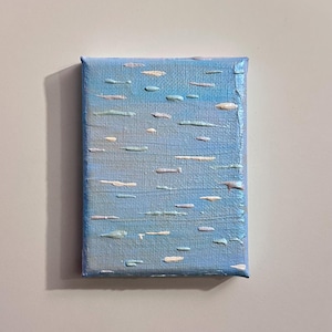 Mini tableau abstrait pastel – oeuvre d'art acrylique peinte à la main sur une petite toile, décoration murale de couleurs douces, oeuvre d'art originale cadeau pour elle/maison