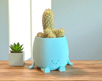 Happy Smiling Plant Pot | Cute Face Planter for 6cm, 8cm, 12cm Plants | Kawaii Indoor Pot | Fun Gift for Plant Lovers | Succulent Pot
