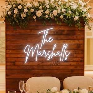 Custom Wedding Neon Sign – Last Name Light Up Sign - Wedding Name Sign with LED Lights – Neon Sign Custom - Personalized Wedding Gifts