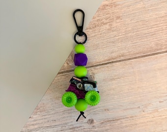Gave Digger Purple Monster Jam Mini Monster Truck Key Chain Bag Charm Zipper Pull