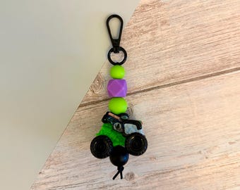 Gave Digger Light Purple Monster Jam Mini Monster Truck Key Chain Bag Charm Zipper Pull