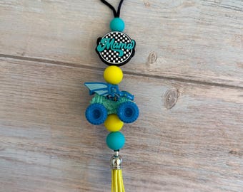 Handmade Dragoniod Blue Monster Jam Mini Truck Car Hanger | Charm