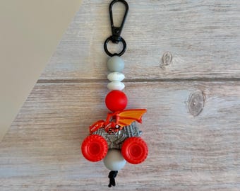 Dragoniod Red Monster Jam Mini Monster Truck Key Chain Bag Charm Zipper Pull