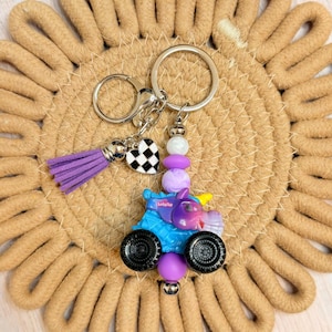 Sparkle Smash Monster Jam Mini Keychain | Kids Truck Keychain | Backpack Charm | Party Favor | Monster Truck Lover Gift image 1