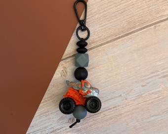 Thunderroarus Grey Monster Jam Mini Monster Truck Key Chain Bag Charm Zipper Pull