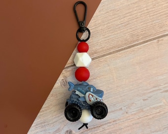 Megalodon Monster Jam Mini Monster Truck Key Chain Bag Charm Zipper Pull