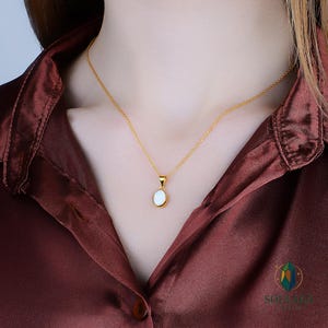 Handmade 925 Sterling Silver Opal Necklace – Gold Plated Teardrop Pendant, Elegant Gift for Her