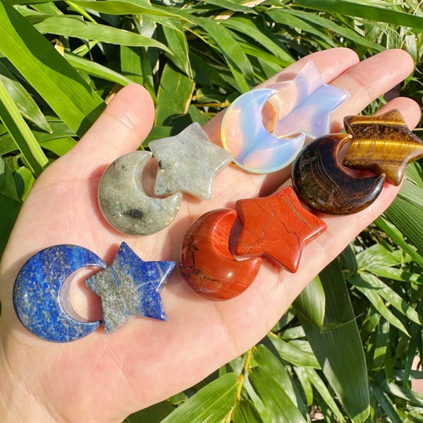 30MM Crystal Moon/Star for Wire Wrapped Jewelry Making