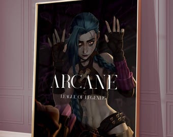 Arcane Poster, Jinx, Powder, Wall Art & Game room Decor, Animated Series Poster Gift