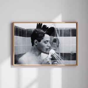 Funny Bathroom Art Movie Poster Ferris Shower Scene 80s Film Wall Decor Oil Painting Funny Wall Art Hilarious Gift
