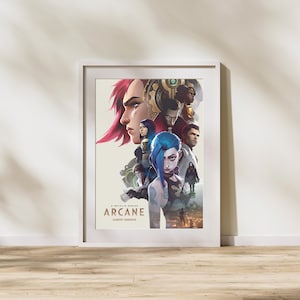 Arcane Poster, Vi and Jinx Wall Art, Home Wall Decor, High Quality Print, Arcane Series Fan Gift