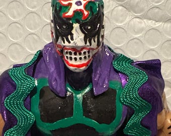 Figura Artesanal de Luchador Pentagon Jr | Lucha Libre | Hecho en México | Máscara Día de Muertos