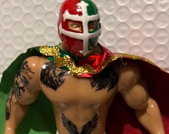 Figura de Luchador Mexicano – Templario – 7” Tricolor