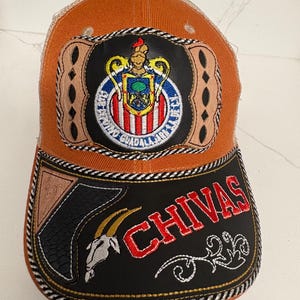 Handmade Chivas Guadalajara Western Trucker Hat, Embroidered Mexican Cowboy Cap image 2