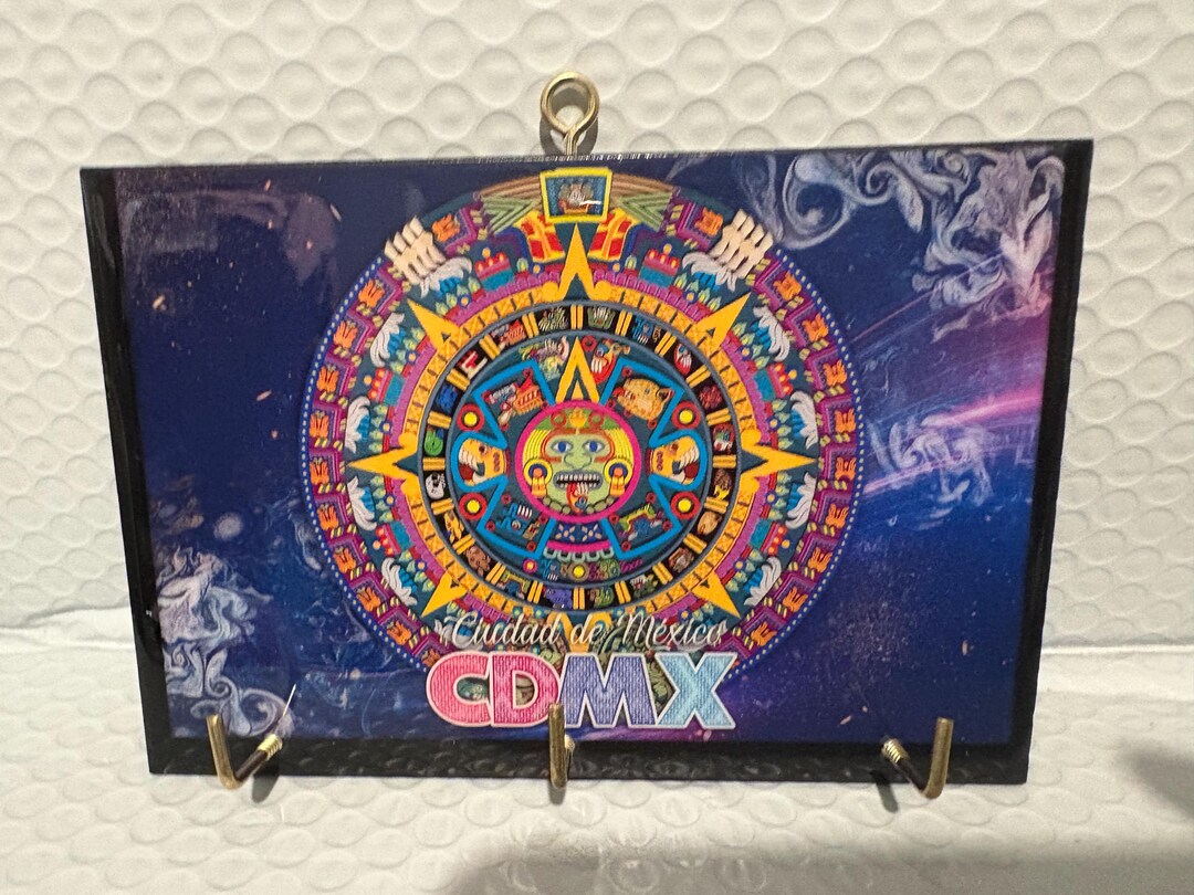 Aztec Calendar Wooden Key Holder – Handmade Mexico City Souvenir Wall ...