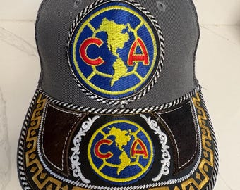 Club America Trucker Hat: Embroidered Aguilas del America Western Style Snapback Cap