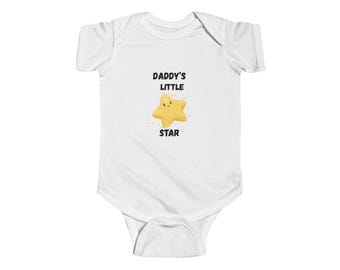 Daddy's Little Star Bodysuit | Baby Onesie, Yellow Star Graphic